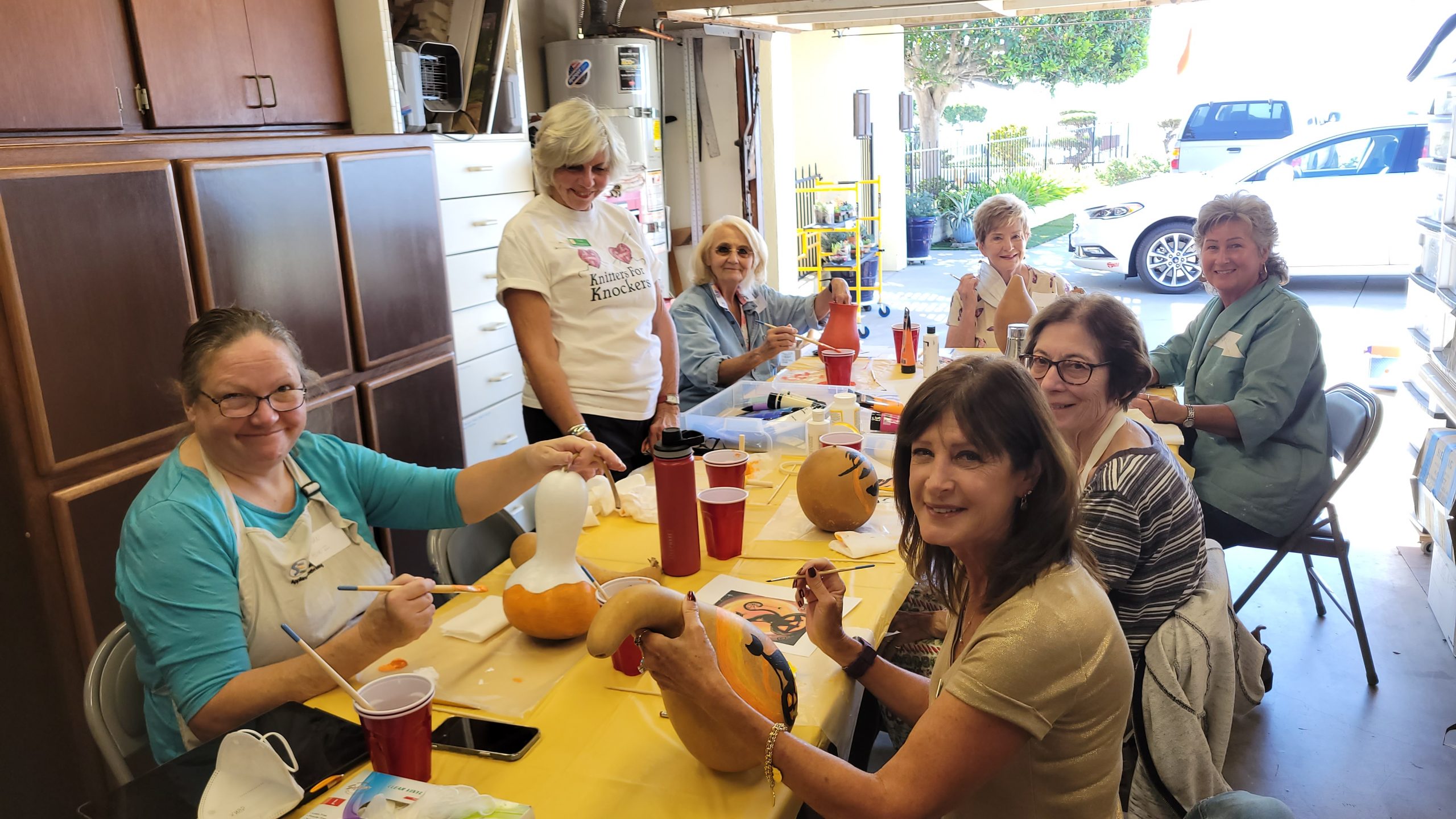 20211015_104531 Members painting gourds for Halloween
