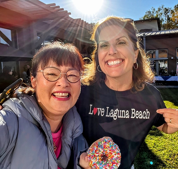 Kari and Cookie with doughnut